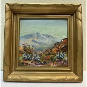 Original Ruby Dobesh Oil on Board LANDSCAPE 8" x 8" framed, signed
